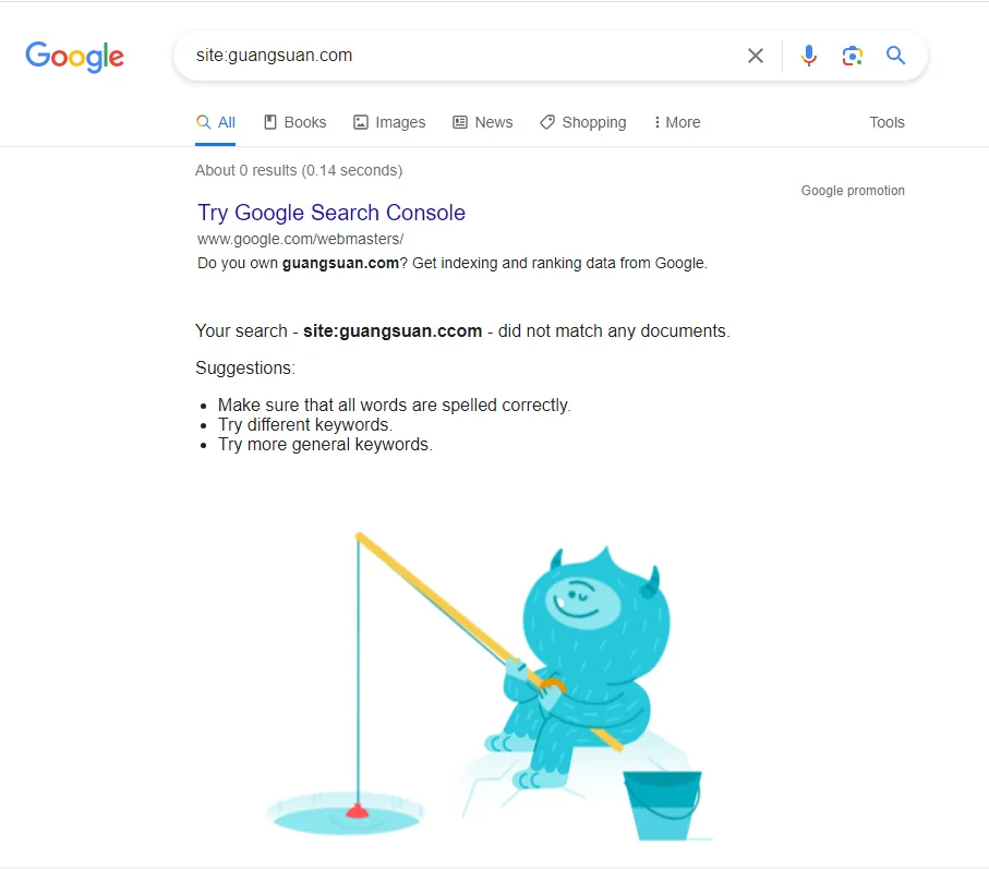 历史Google site查询截图:未显示匹配页面